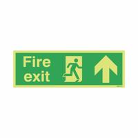 GLOW FIRE EXIT UP SIGN 450X150 PVC