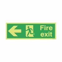 GLOW FIRE EXIT LEFT SIGN 450X150 PVC