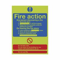 GLOW FIRE ACTION NOTICE 300X350 PVC
