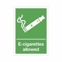 E-CIGARETTES ALLOWED SIGN 210X148 PVC