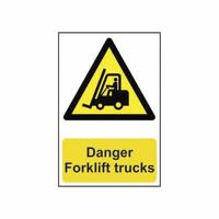 DANGER FORKLIFT TRUCKS SIGN 200X300 PVC
