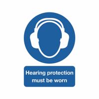 HEARING PROTECT MUST BE WORN SIGN A4 PVC