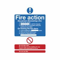 FIRE ACTION NOTICE STANDARD A5 PVC