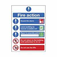 FIRE ACTION NOTICE SYMBOLS A4 PVC