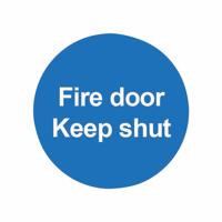 FIRE DOOR KEEP SHUT SIGN 100MM PVC
