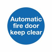 AUTOMATIC FIRE DOOR SIGN 100X100MM SAV