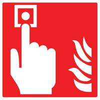 FIRE ALARM SYMBOL SIGN 100X100 PVC