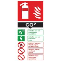 FIRE EXTINGUISHER SIGN CO2 100X210MM SAV