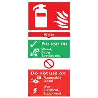 FIRE EXTINGUISHER SIGN WATER 100X210 PVC