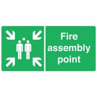 FIRE ASSEMBLY POINT SIGN 300X150MM PVC