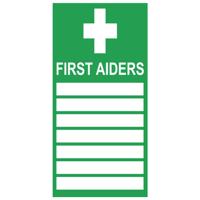 FIRST AIDERS SIGN 150X300MM SAV
