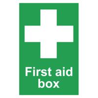 FIRST AID BOX SIGN 100X150MM PVC