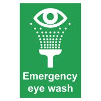 EMERGENCY EYE WASH SIGN 100X150MM SAV