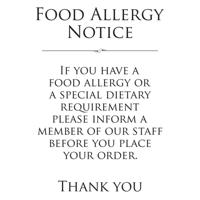 ALUM LOOK FOOD ALLERGY SIGN A4