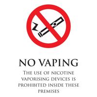 ALUM LOOK NO VAPING SIGN A4