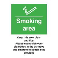 ALUM LOOK SMOKING AREA SIGN A4