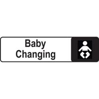 ALUM LOOK BABY CHANGING SIGN 175X45MM