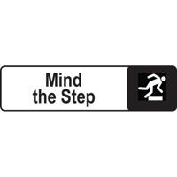 ALUM LOOK MIND THE STEP SIGN 175X45MM