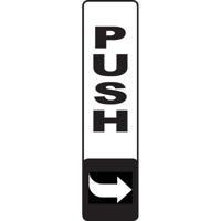 ALUM LOOK PUSH VERTICAL SIGN 45X175MM
