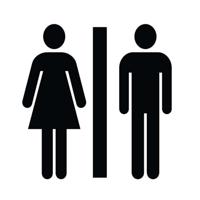 ALUM LOOK TOILET MIXED USE SIGN 100MM