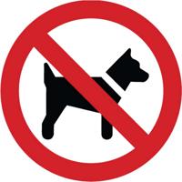 ALUM LOOK NO DOGS SIGN 100MM