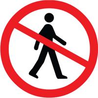 ALUM LOOK NO ENTRY SIGN 100MM