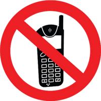 ALUM LOOK DON'T USE PHONES SIGN 100MM