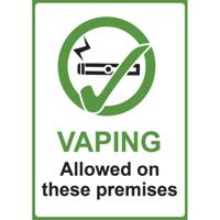 VAPING ALLOWED SIGN A4 PVC