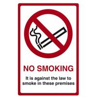 NO SMOKING LAW WDW STICKER A4 SAV