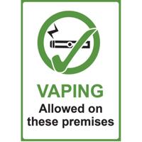 VAPING ALLOWED SIGN A5 PVC