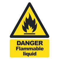 DANGER FLAMMABLE LIQUID SIGN A5 SAV
