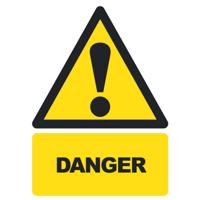 DANGER WDW STICKER A5 SAV