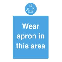 WEAR APRON IN THIS AREA SIGN A5 PVC