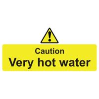 CAUTION VERY HOT WATER SIGN 220X110 PVC