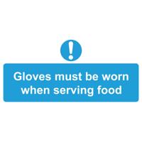 WEAR GLOVES FOOD SIGN 220X110MM SAV