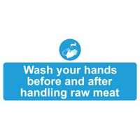 WEAR GLOVES MEAT SIGN 220X110MM PVC