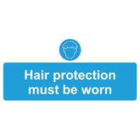 WEAR HAIR PROTECTION SIGN 220X110MM PVC