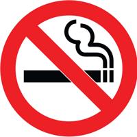 NO SMOKING SIGN 100MM PVC
