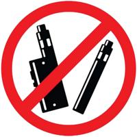 NO VAPING SIGN 100MM PVC