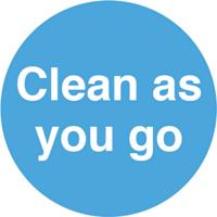 CLEAN AS YOU GO SIGN 100MM SAV