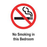 NO SMOKING IN BEDROOM SIGN 50X75MM (5)