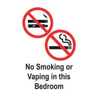 NO SMOKING VAPING BEDROOM SIGN 50X75 (5)