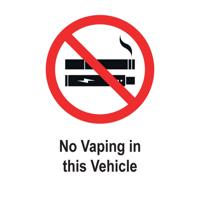 NO VAPING VEHICLE SIGN 50X75MM (5)