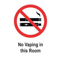 NO VAPING IN ROOM SIGN 50X75MM (5)