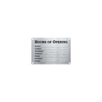 HOURS OF OPENING SIGN 300X200 PVC SILVER