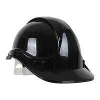 VENTED SIX-POINT SAFETY HELMET BLACK