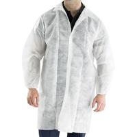 DISPOSABLE VISITOR COAT WHITE MED (50)