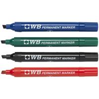 PERMANENT MARKER CHISEL TIP ASST (4)