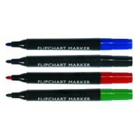 Flipchart Marker Pen Bullet Tip Assorted Colours (Pack 4)