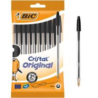 BIC CRISTAL ORIG PEN MED BLK (10) 516353